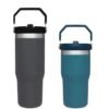 Custom 20OZ 30oz Straw Travel Tumbler Stainless Steel Vacuum Insulated Tumbler With Portable Handle