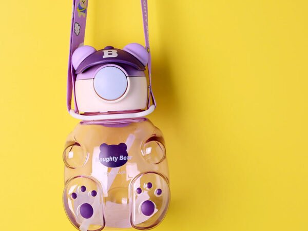 Spout Large Capacity 750ml Children Gift Plastic Drinking Water Bottle Cartoon Bear Back